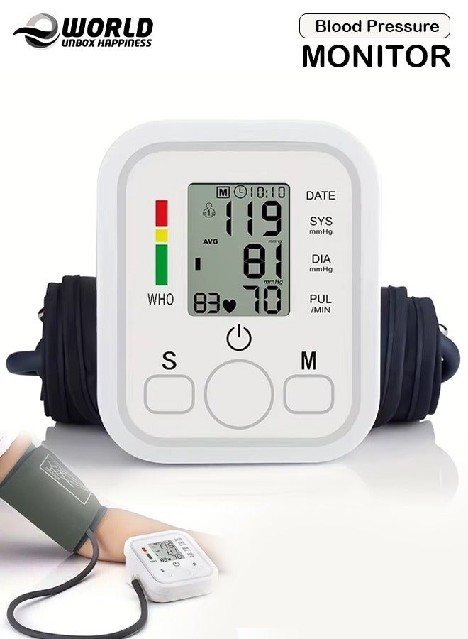 إي وورلد جهاز مراقبة ضغط الدم الرقمي للذراع العلوية، مقياس نبض احترافي مع سوار قابل للتعديل، قراءات دقيقة، كشف IHB وذاكرة لـ 2 مستخدمين (99 مجموعة)، جهاز رعاية صحية محمول للاستخدام المنزلي - Image 1